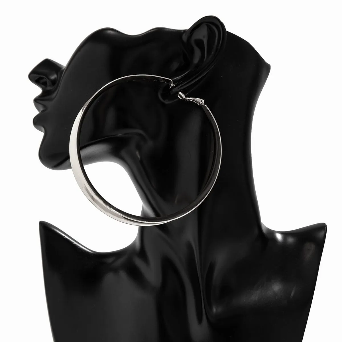 Chunky Gold Silver Plated Fluted Glossy Hoop Earrings
