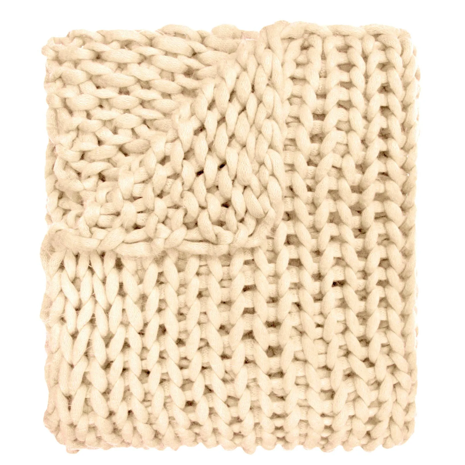 Chunky Knit Throw in Mauve