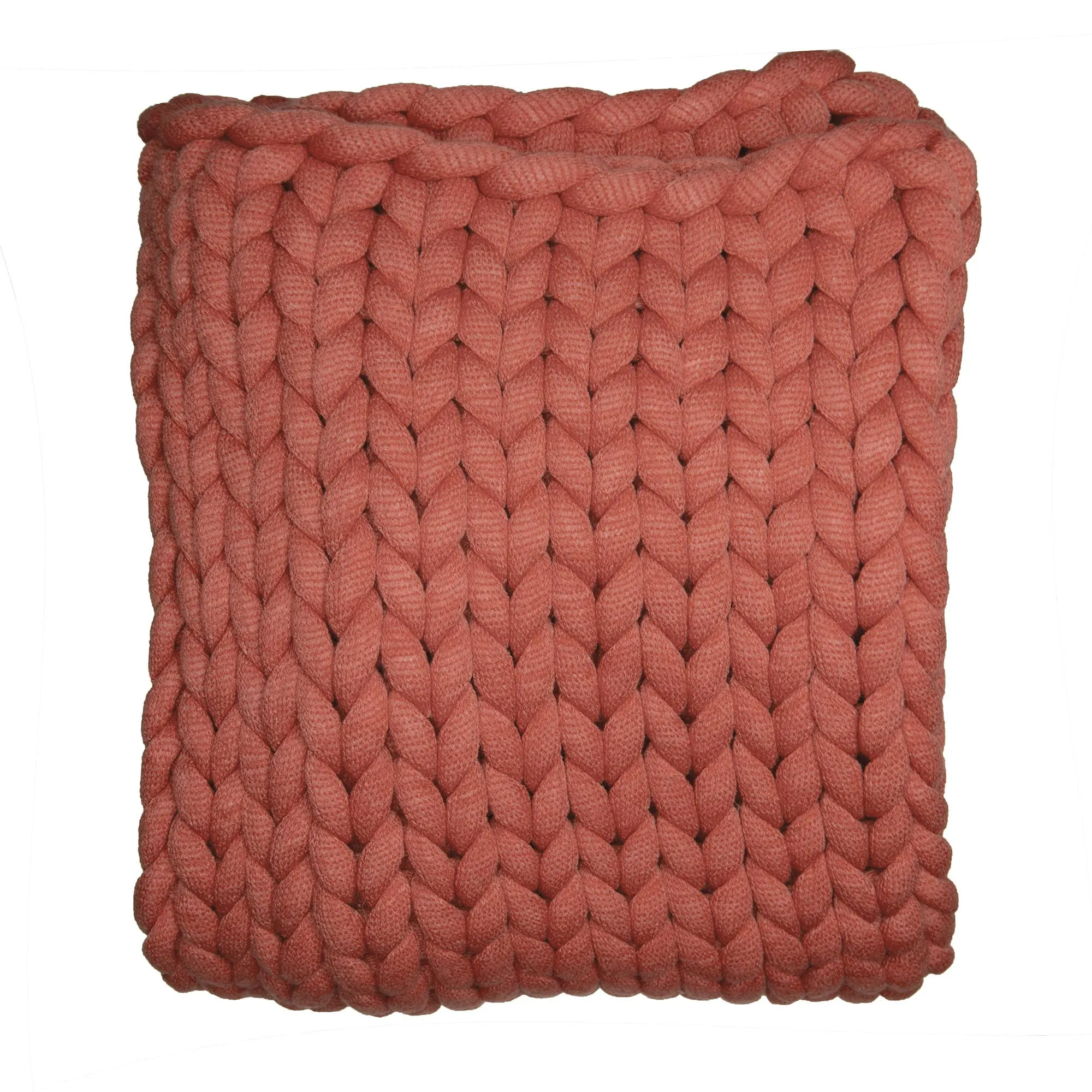 Chunky Knit Throw in Mauve