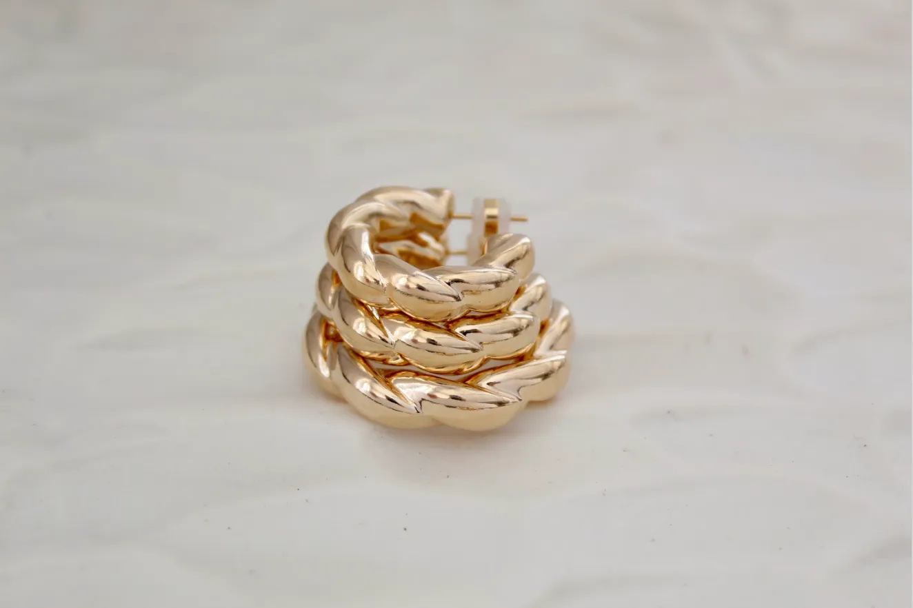 Chunky Open Twisted Hoops