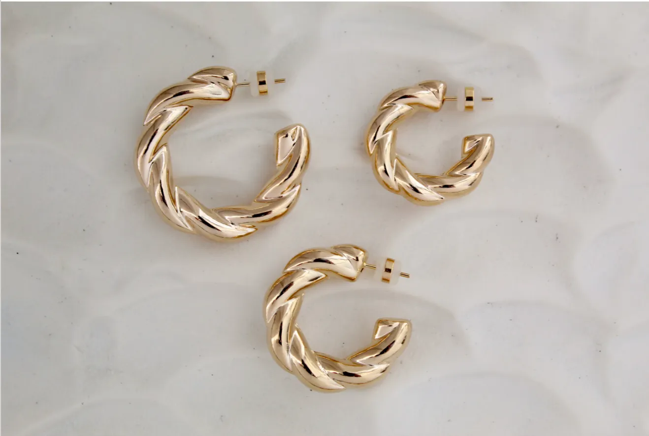 Chunky Open Twisted Hoops