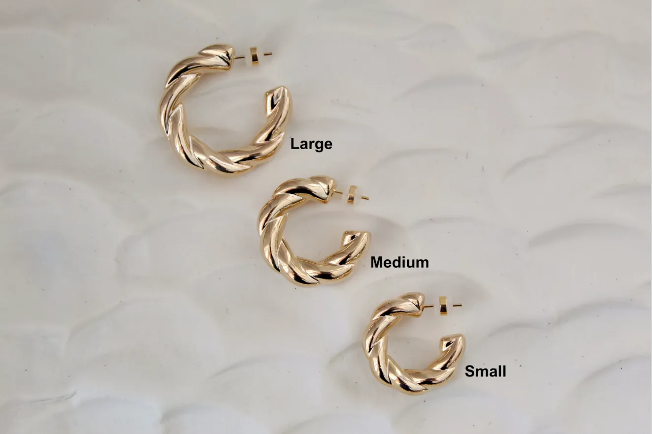 Chunky Open Twisted Hoops