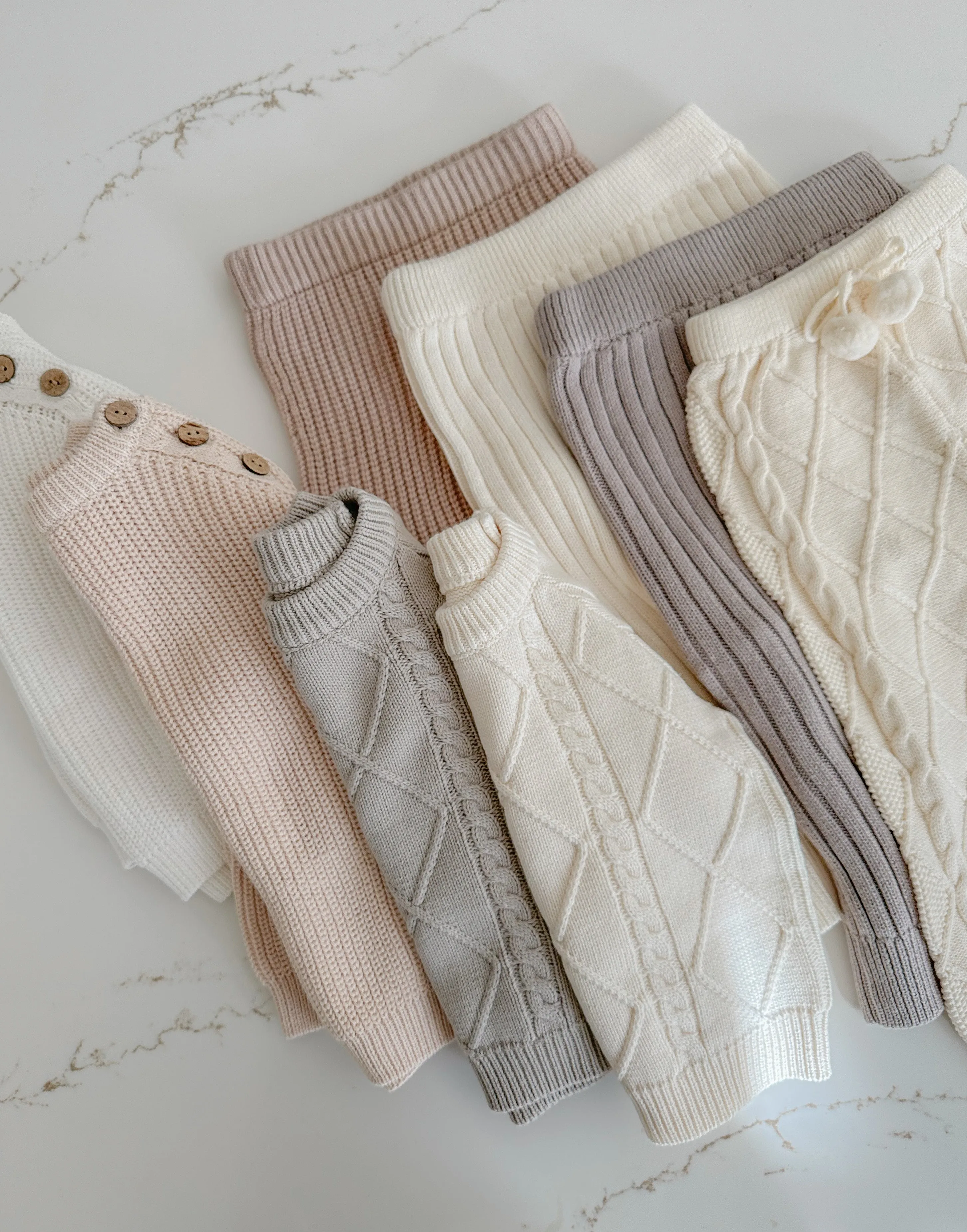 Chunky Ribbed Pants - Stone