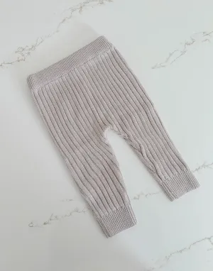 Chunky Ribbed Pants - Stone