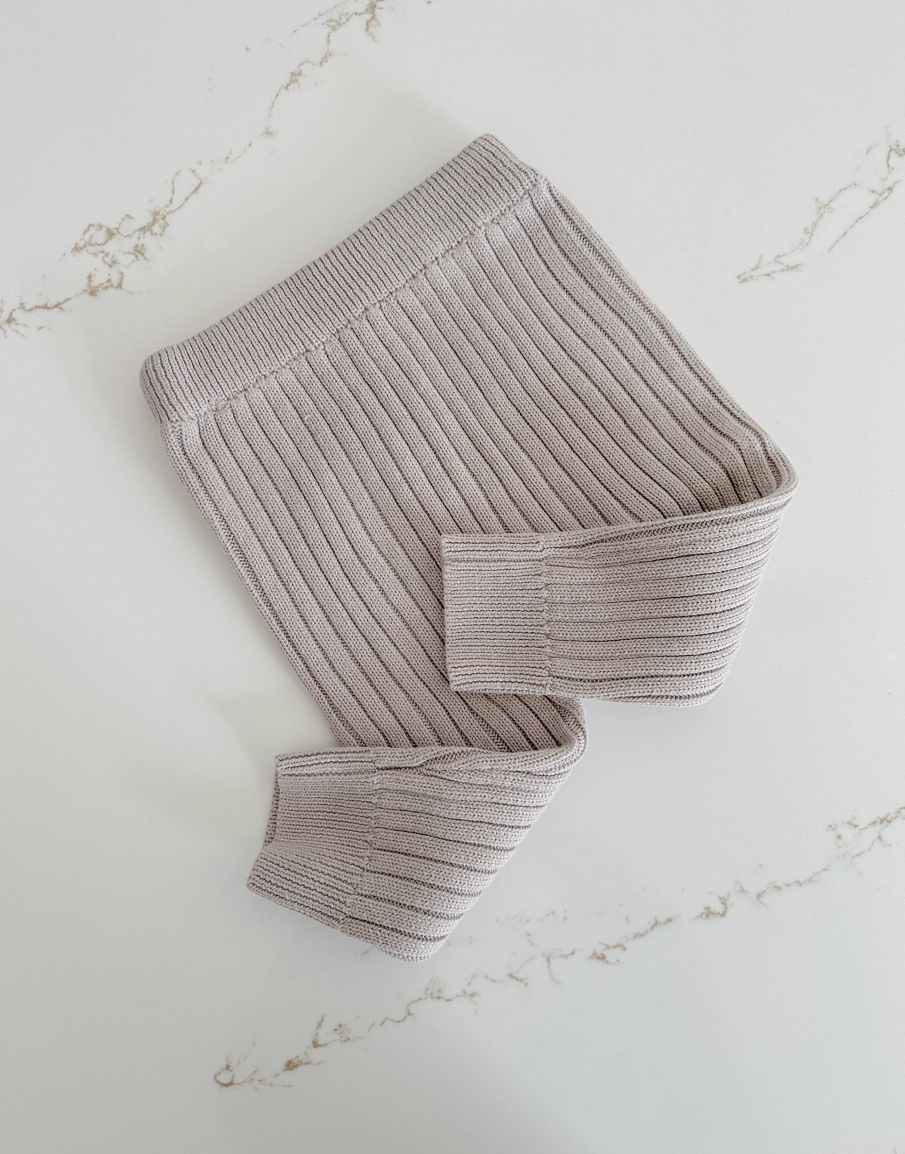 Chunky Ribbed Pants - Stone