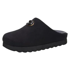 Coach Women's Hadley Felt Slipper, Black, 5