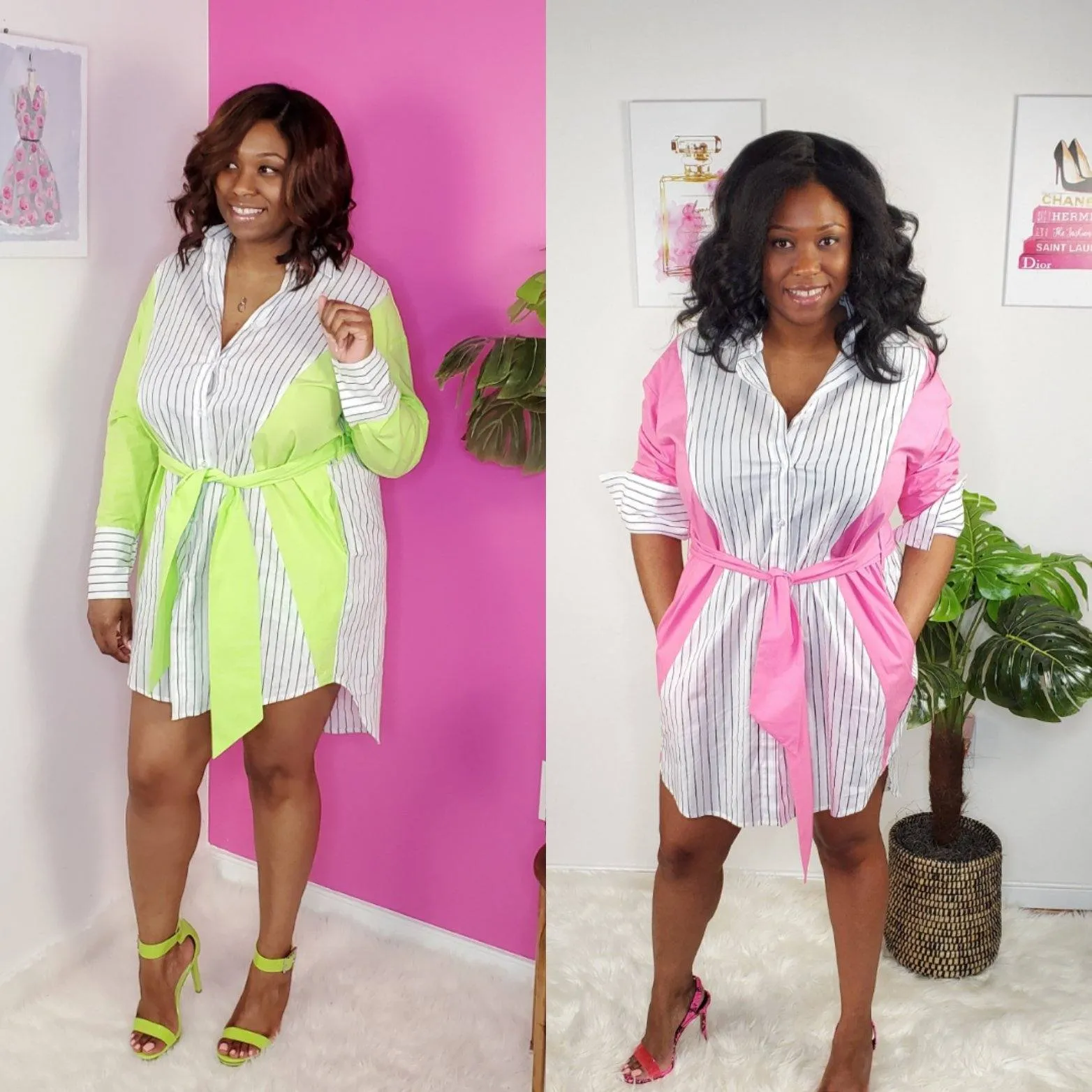 Color Burst Shirt Dress