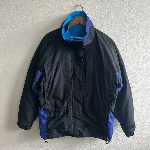 Columbia Women's Liberty Ridge Black and Blue Winter Ski Jacket Coat Size S