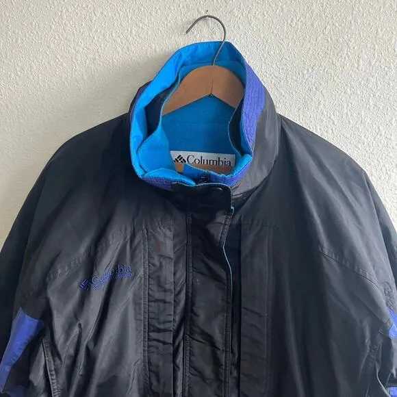 Columbia Women's Liberty Ridge Black and Blue Winter Ski Jacket Coat Size S