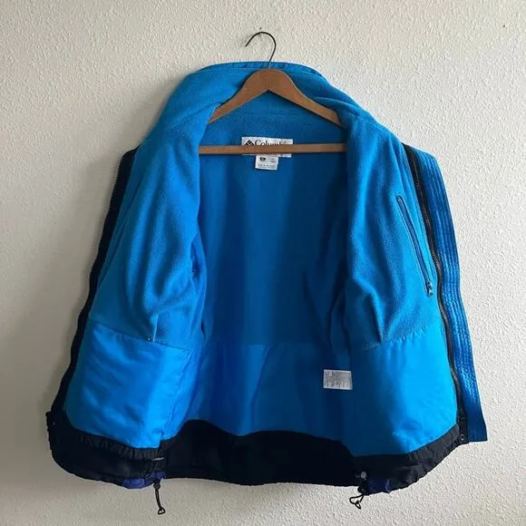 Columbia Women's Liberty Ridge Black and Blue Winter Ski Jacket Coat Size S