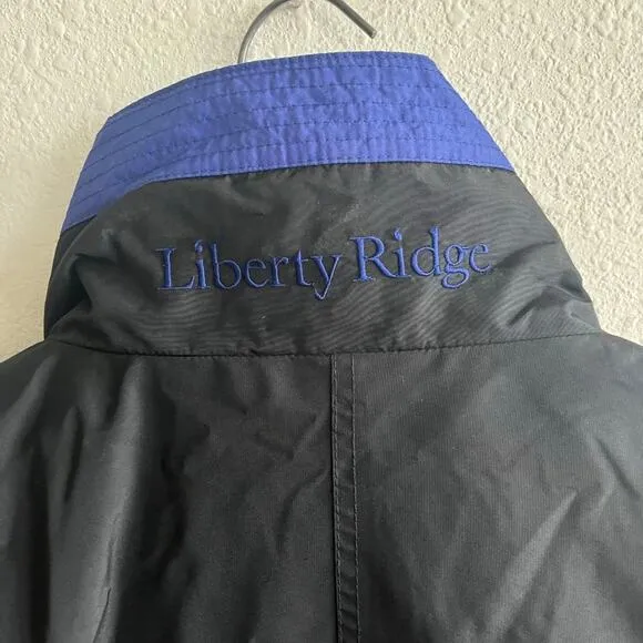 Columbia Women's Liberty Ridge Black and Blue Winter Ski Jacket Coat Size S