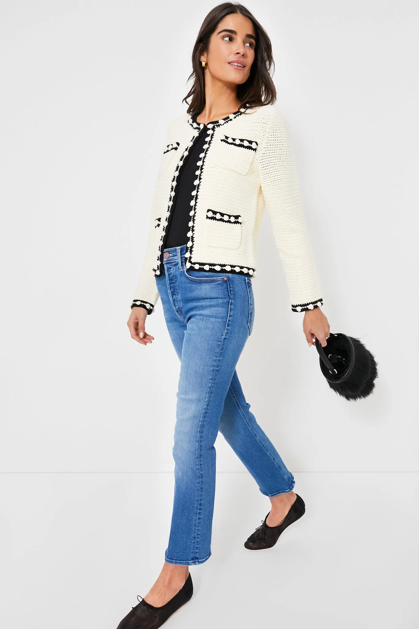 Cream and Black Russell Sweater