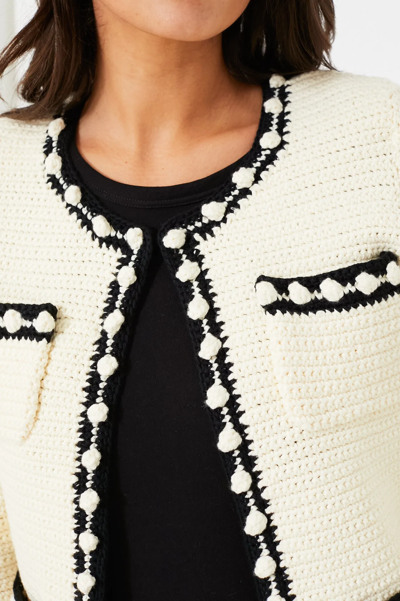 Cream and Black Russell Sweater