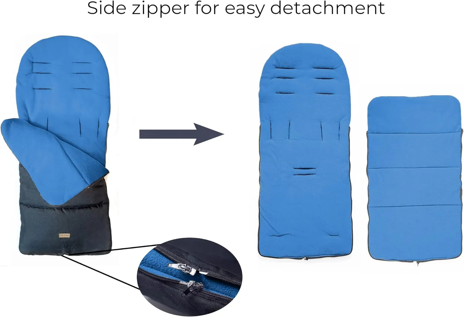 CrocnFrog Baby Stroller Bunting Blanket | Toddler Universal Footmuff Sleeping Bag with Adjustable Side Zips | Dark Blue