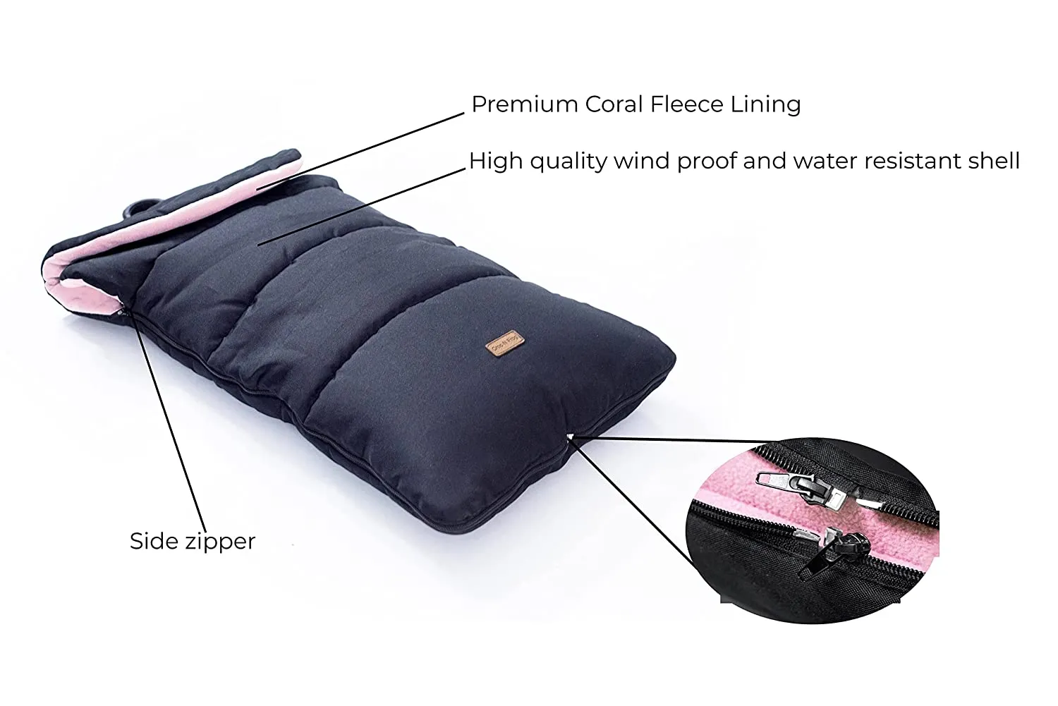 CrocnFrog Baby Stroller Bunting Blanket | Toddler Universal Footmuff Sleeping Bag with Adjustable Side Zips | Pink