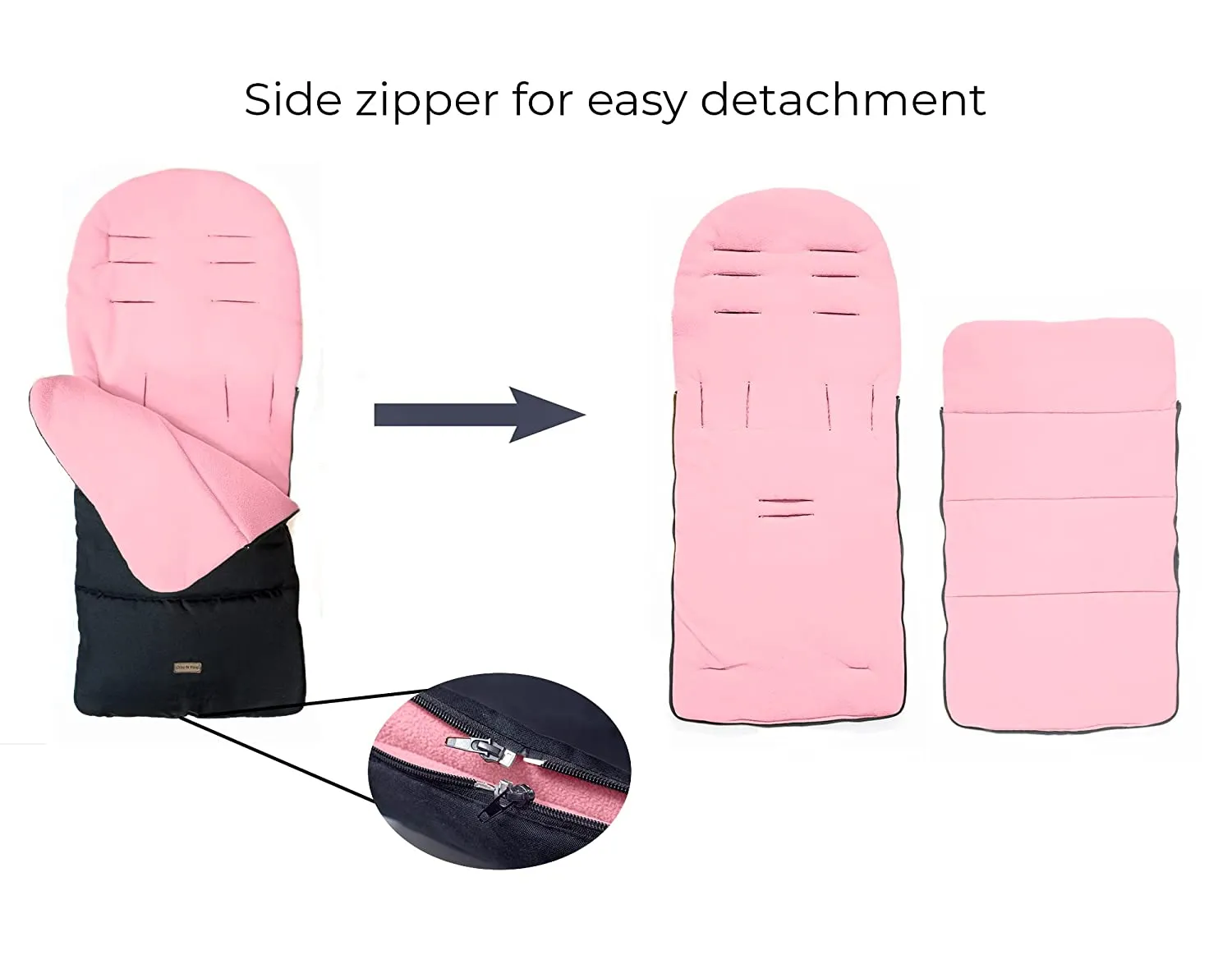 CrocnFrog Baby Stroller Bunting Blanket | Toddler Universal Footmuff Sleeping Bag with Adjustable Side Zips | Pink