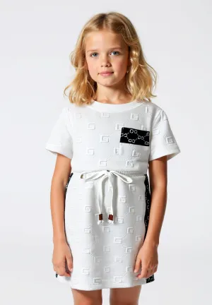 Elegant Monogram Embossed Co-ord Set – Luxe Simplicity in White & Black (GG453)