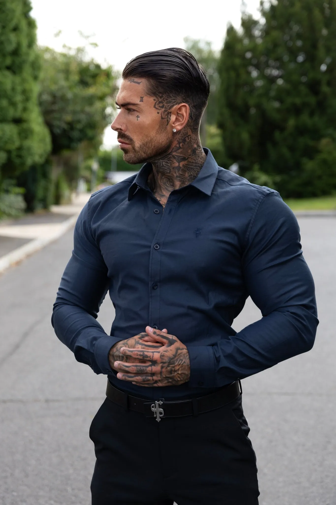 Father Sons Super Slim Luxe Ultra Stretch Classic Navy -  FS329