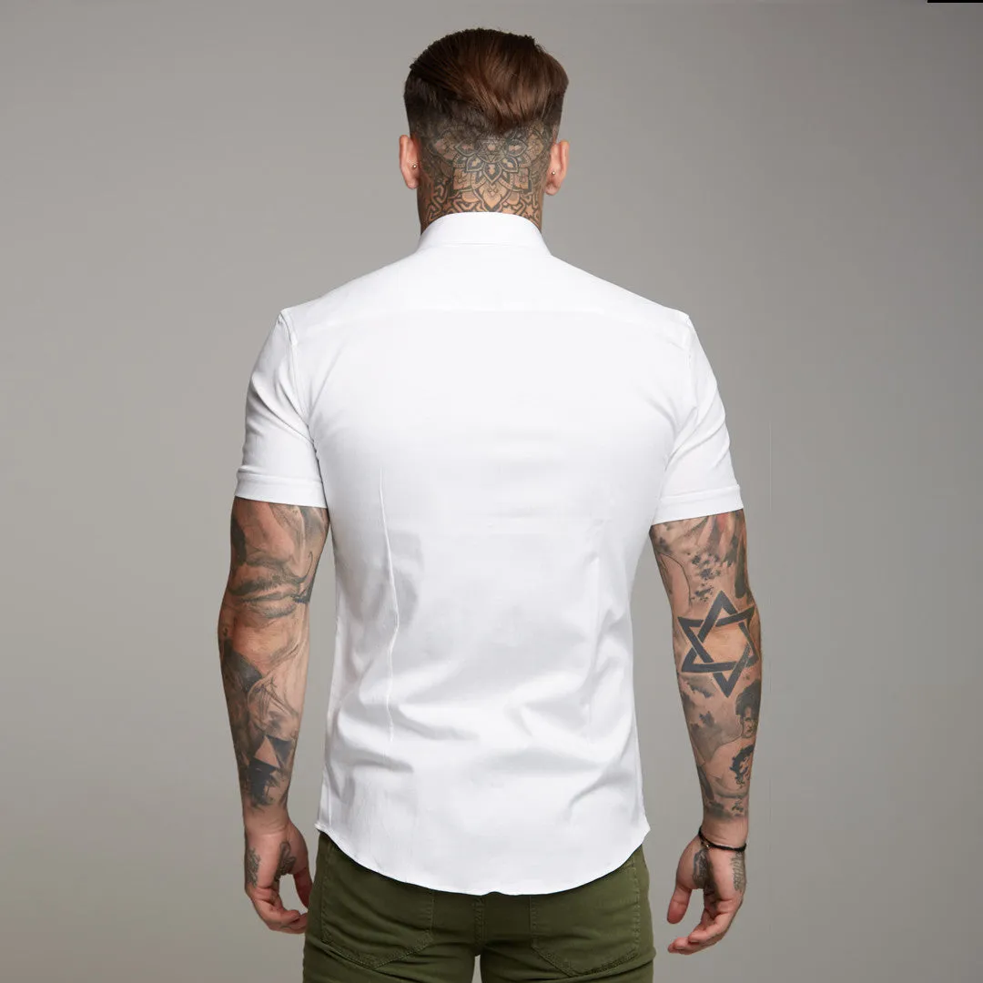 Father Sons Super Slim Luxe Ultra Stretch Classic White Short Sleeve -  FS332