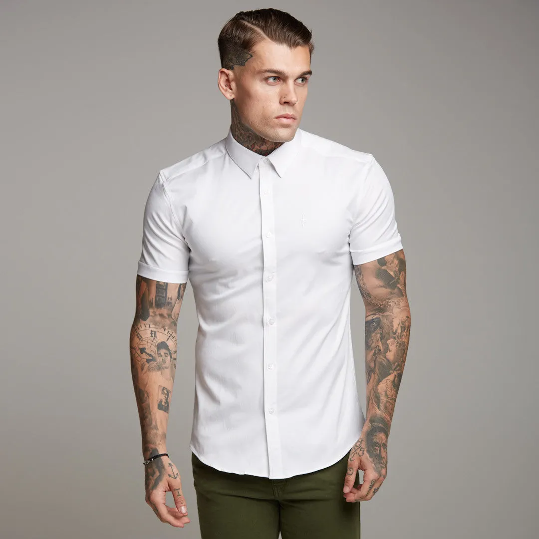 Father Sons Super Slim Luxe Ultra Stretch Classic White Short Sleeve -  FS332