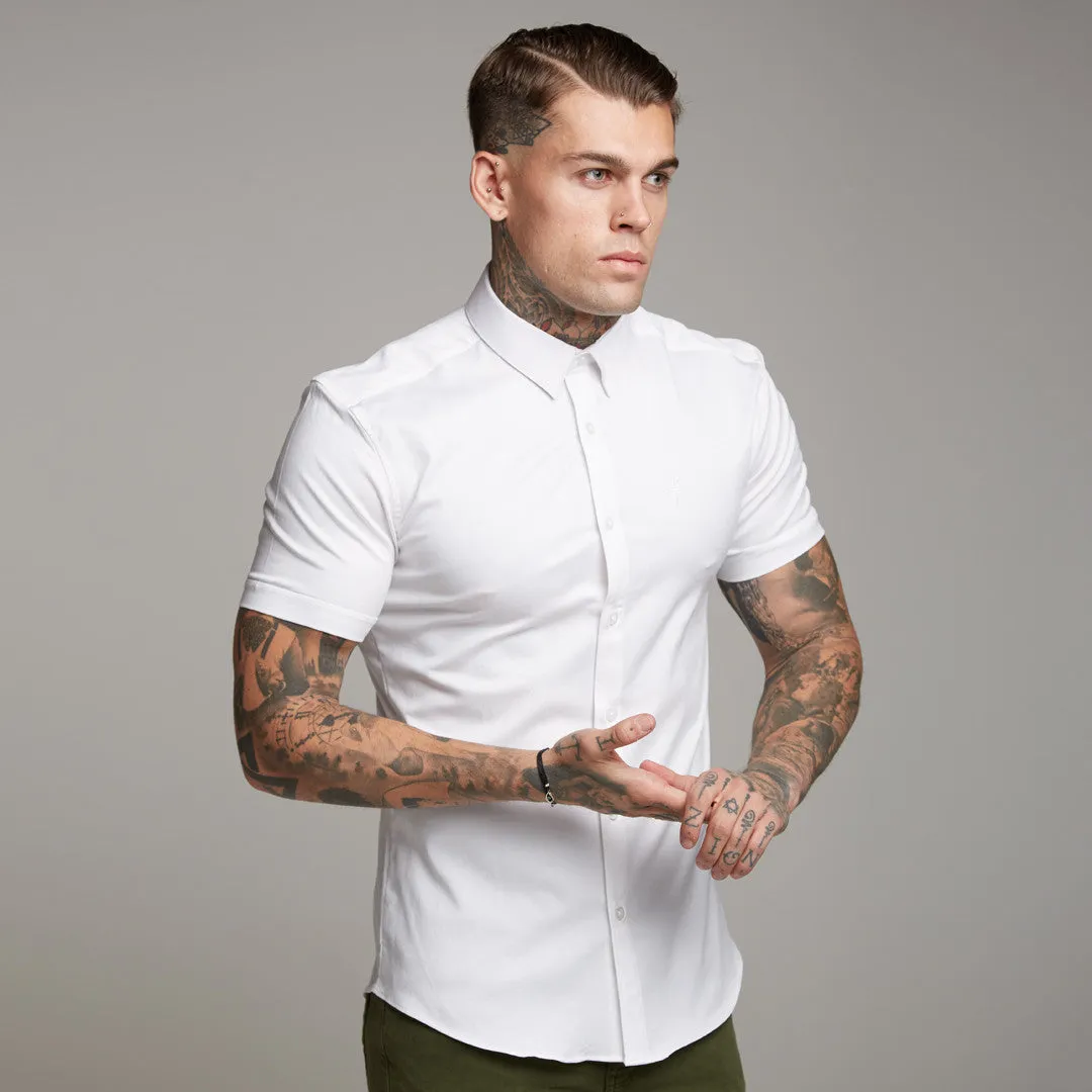 Father Sons Super Slim Luxe Ultra Stretch Classic White Short Sleeve -  FS332