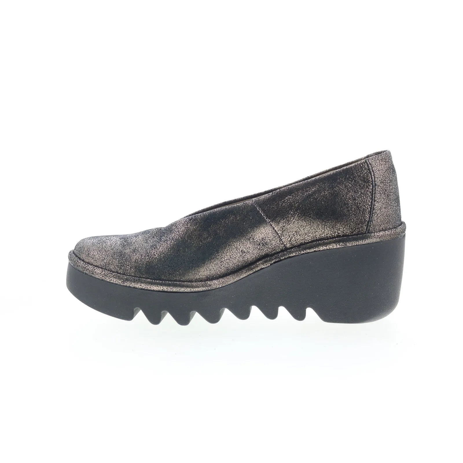 Fly London Beso Womens Gray Leather Loafers & Slip Ons Casual Shoes