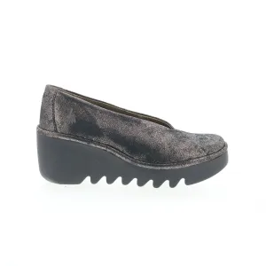 Fly London Beso Womens Gray Leather Loafers & Slip Ons Casual Shoes