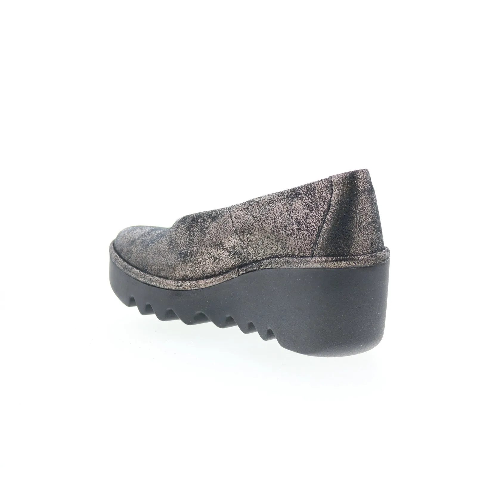 Fly London Beso Womens Gray Leather Loafers & Slip Ons Casual Shoes