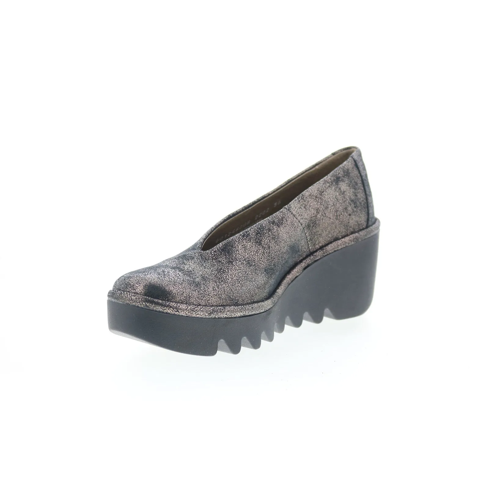 Fly London Beso Womens Gray Leather Loafers & Slip Ons Casual Shoes