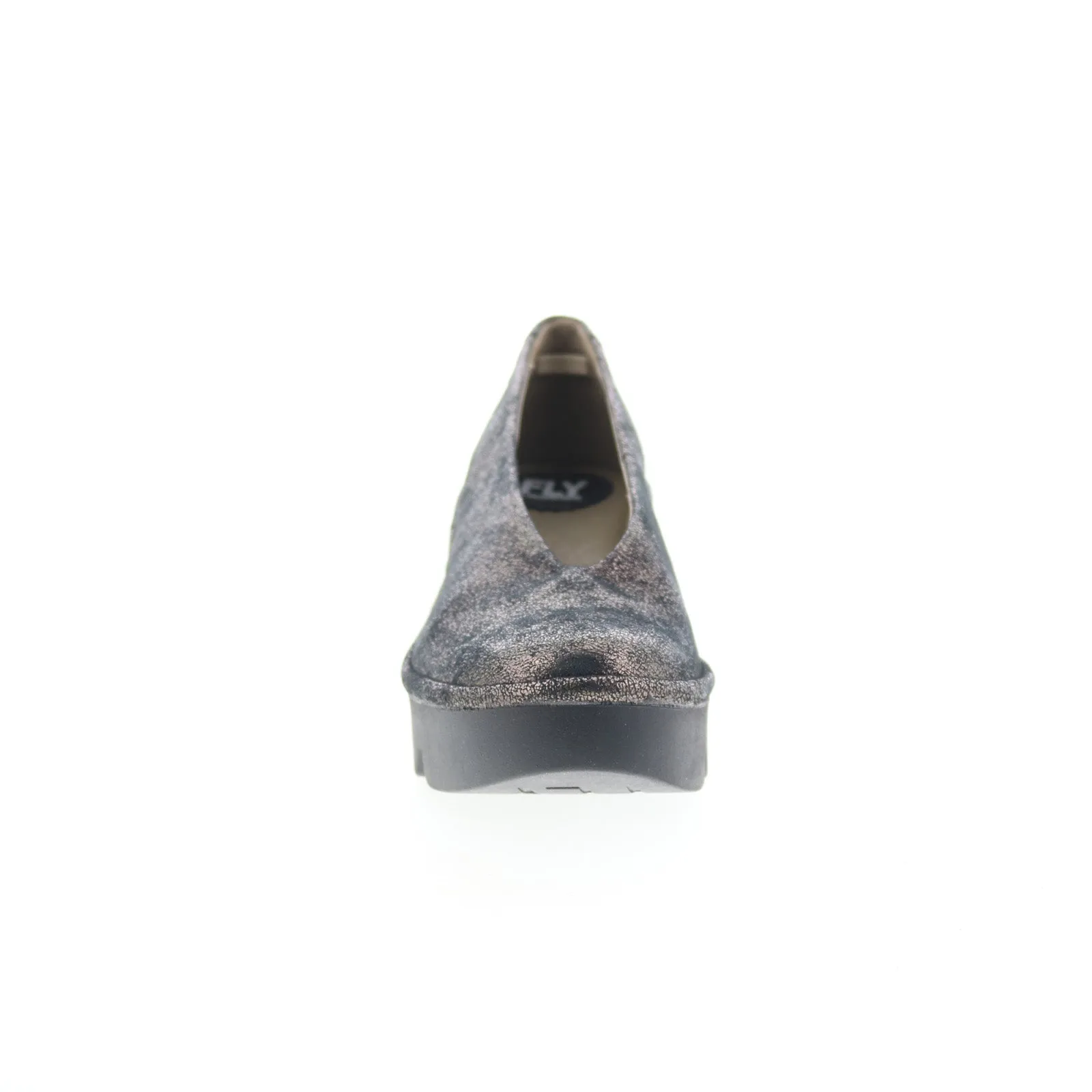 Fly London Beso Womens Gray Leather Loafers & Slip Ons Casual Shoes