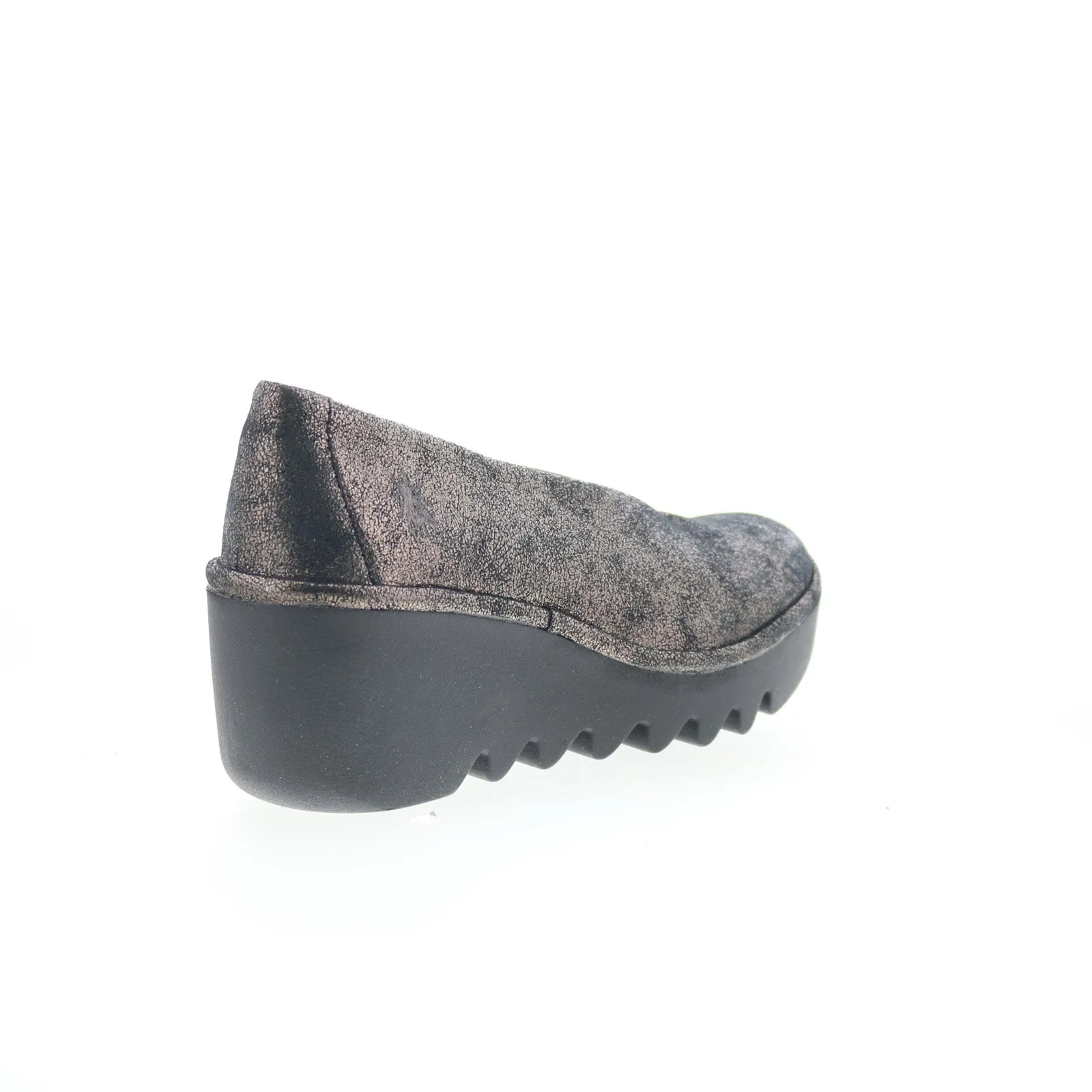 Fly London Beso Womens Gray Leather Loafers & Slip Ons Casual Shoes