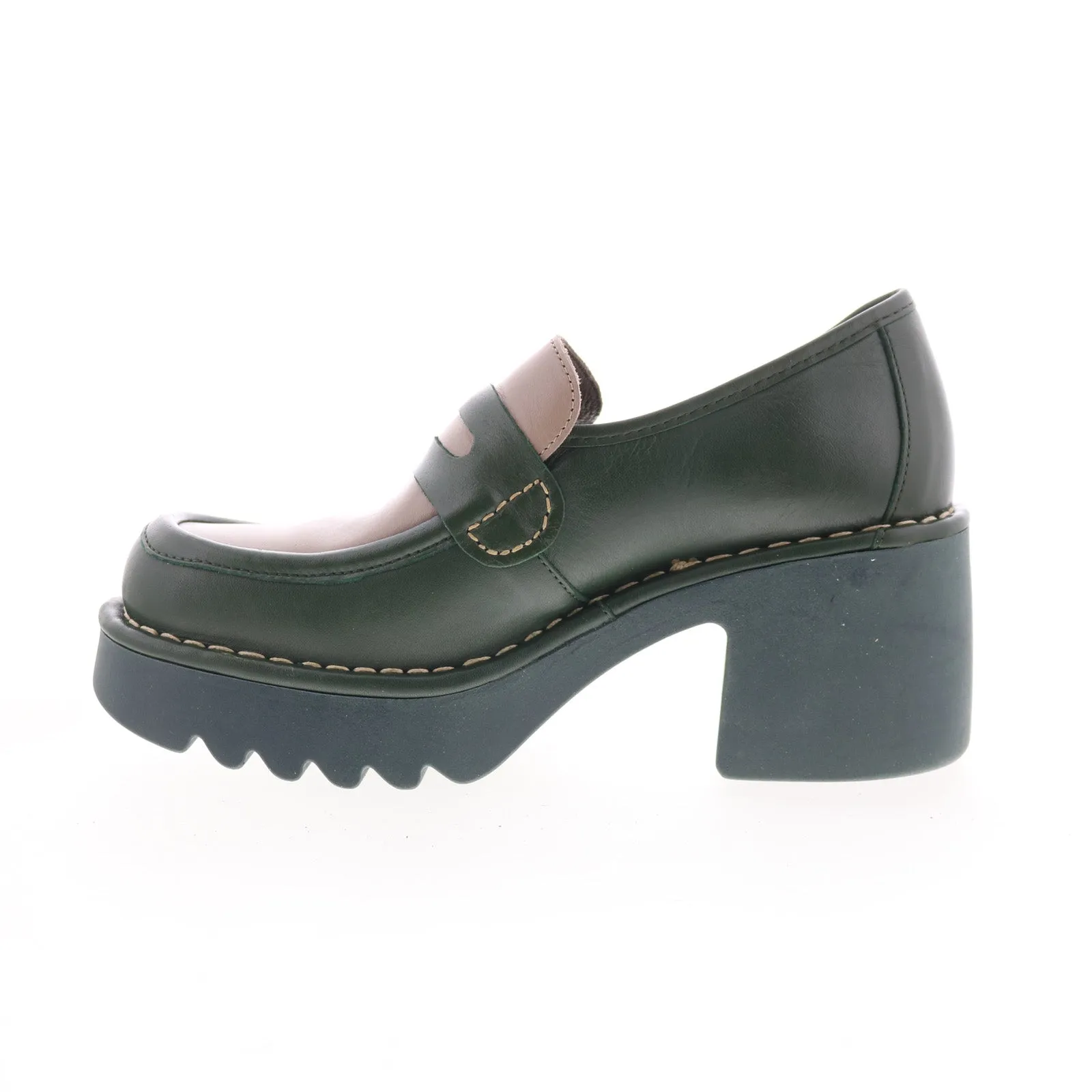 Fly London Muly MULY252FLY-004 Womens Green Loafers & Slip Ons Casual Shoes
