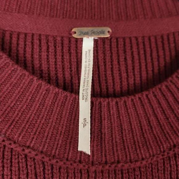 Free People East Street peach combo colorblock oversized knit sweater top