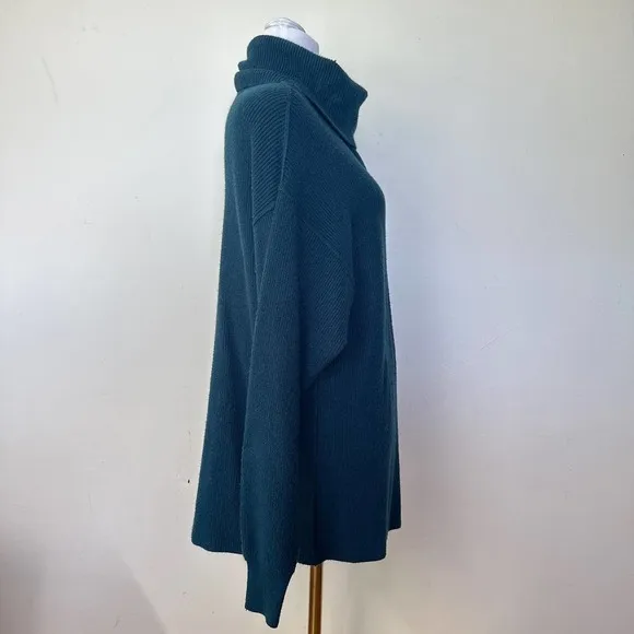 Free People Softly Structured Knit Tunic Blue Jade Size XS