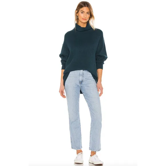 Free People Softly Structured Knit Tunic Blue Jade Size XS
