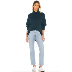 Free People Softly Structured Knit Tunic Blue Jade Size XS