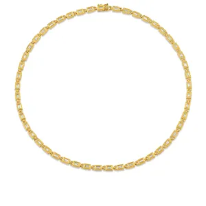 Gold & Diamond Fluted Baguette Eternity Necklace
