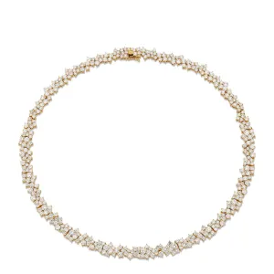 Gold & Diamond Wide Cocktail Eternity Necklace