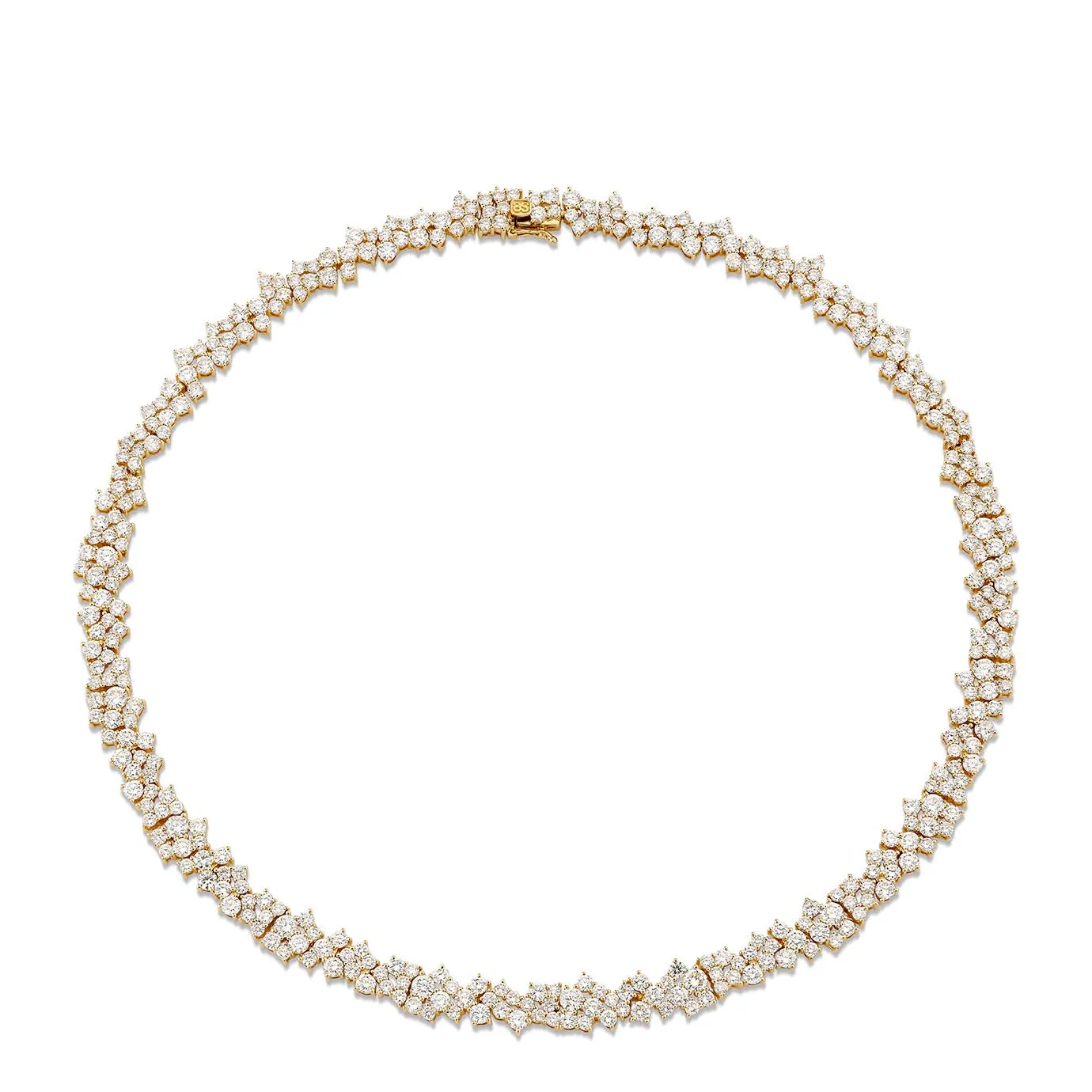 Gold & Diamond Wide Cocktail Eternity Necklace