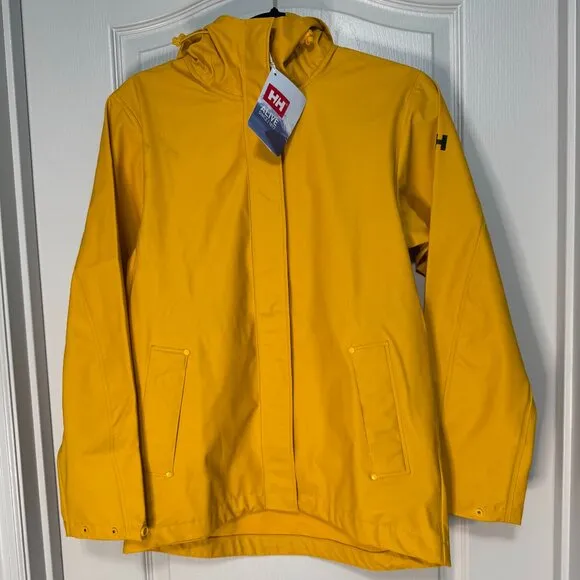 Helly‎ Hansen Regular XS/TP Womans Moss Waterproof Rain Jacket Yellow Fisherman