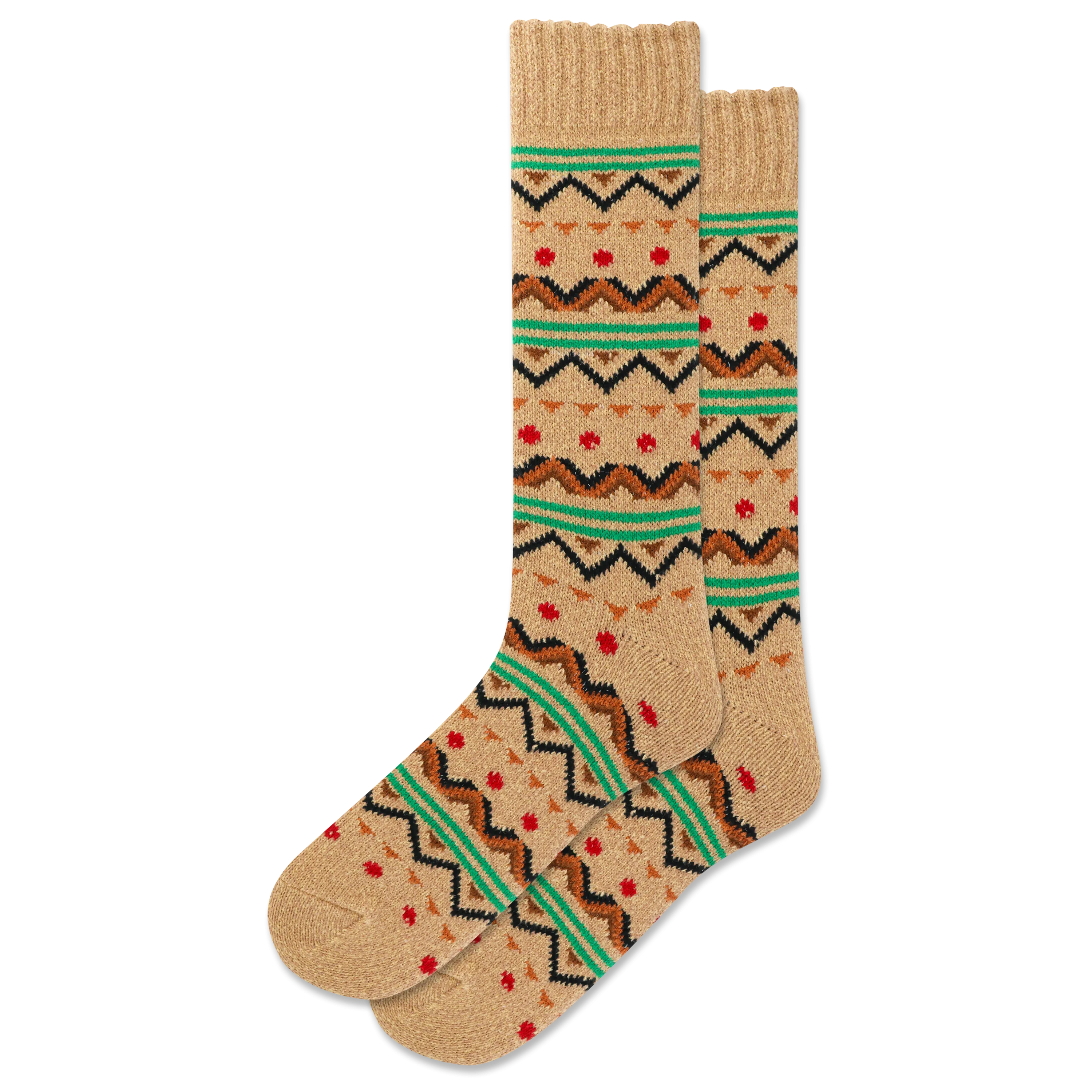 HOTSOX Men's Fair Isle Boot Crew Sock