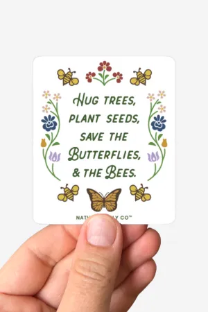 Hug Trees, Plant Seeds Sticker