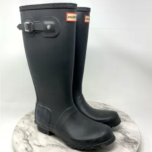 Hunter Classic Tall Rubber Rain Boots 4-Youth 5/36-WNS Equestrian Preppy Neutral