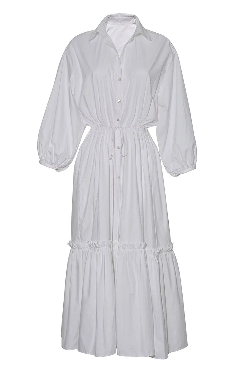 Hutton Dress - Embroidered Eyelet White