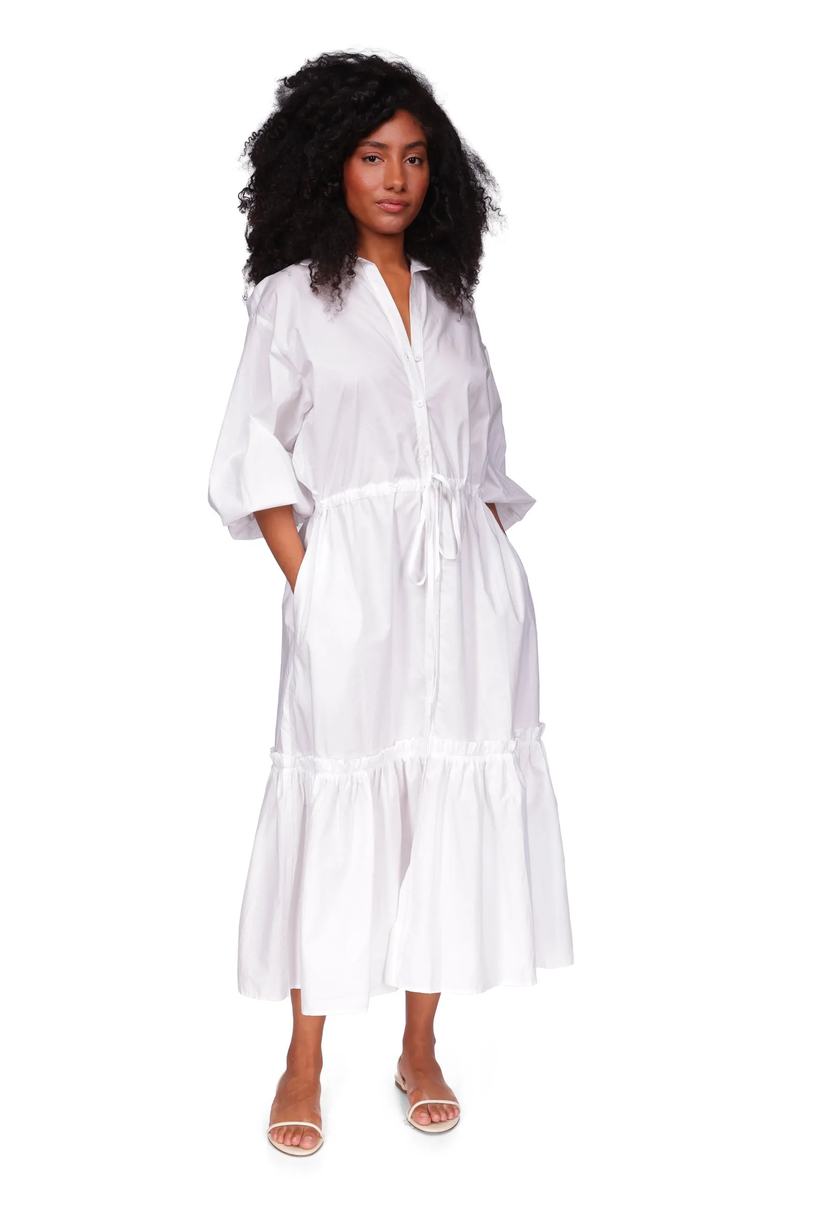 Hutton Dress - Embroidered Eyelet White