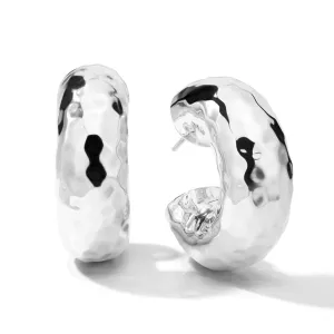 Ippolita Silver Classico Thick Hammered Round Hoops