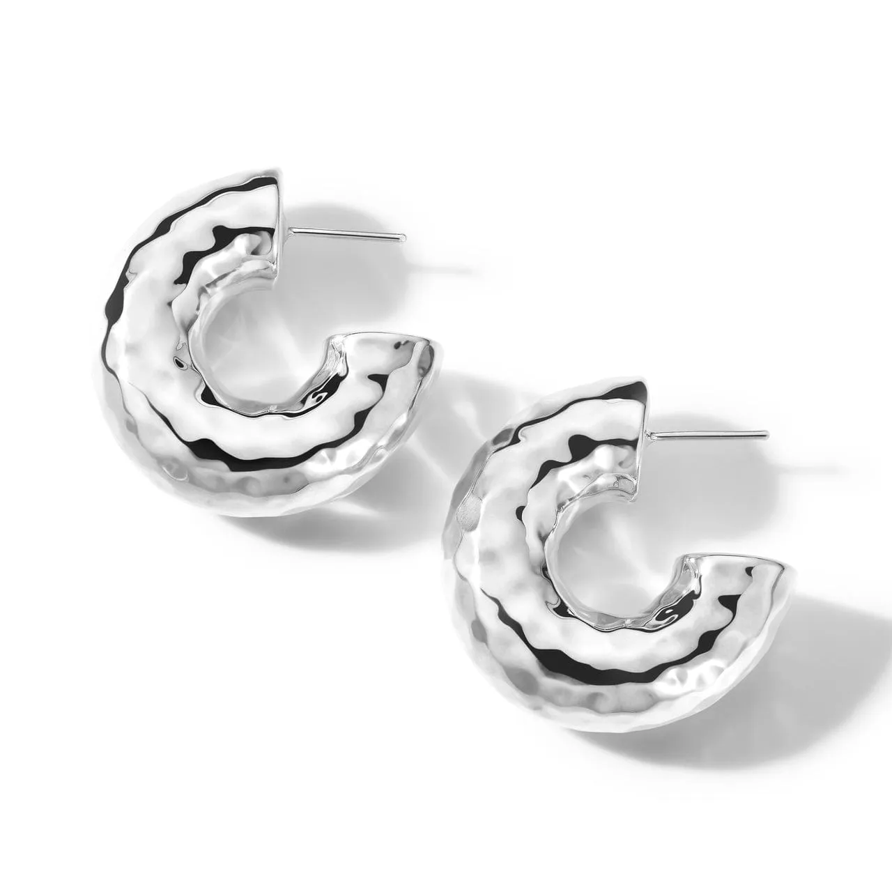 Ippolita Silver Classico Thick Hammered Round Hoops