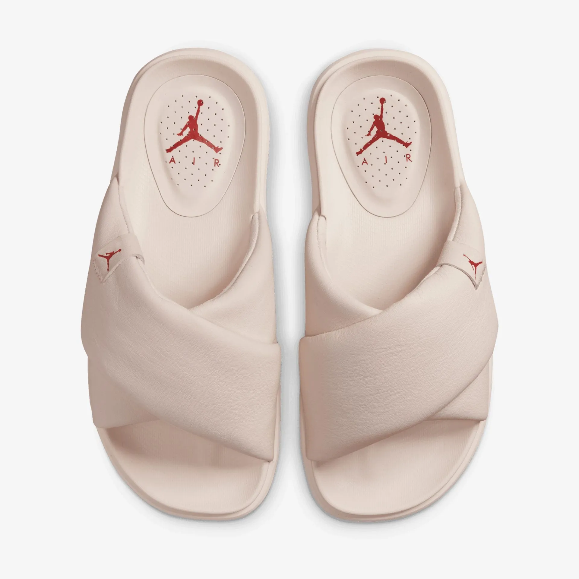 Jordan | JORDAN SOPHIA SLIDES  { LIGHT SOFT PINK / FIRE RED