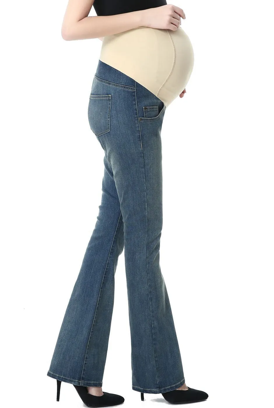 Kimi   Kai Maternity "Leni" Modern Boot Cut Denim Jeans