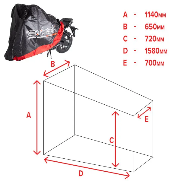 Lextek Motorcycle/Scooter Cover Black / Red